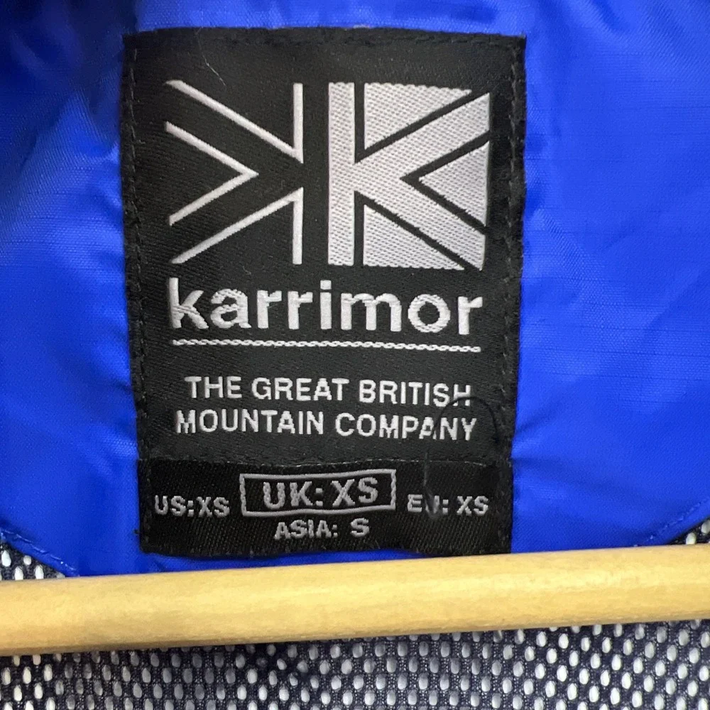 KARRIMOR WEATHERTITE Jacket Blue Coat‎ Hood Windbreaker Mens Size XS Outdoor